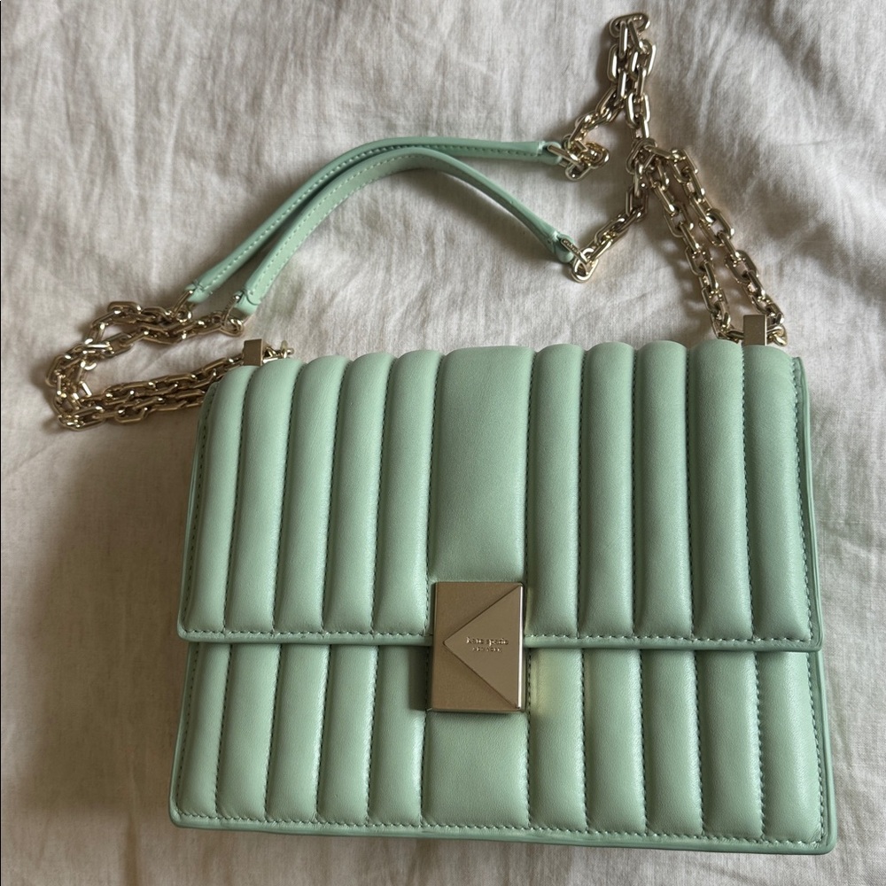 Kate Spade Mint Green Quilted Crossbody Bag